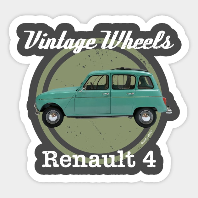 Vintage Wheels - Renault 4 Sticker by DaJellah